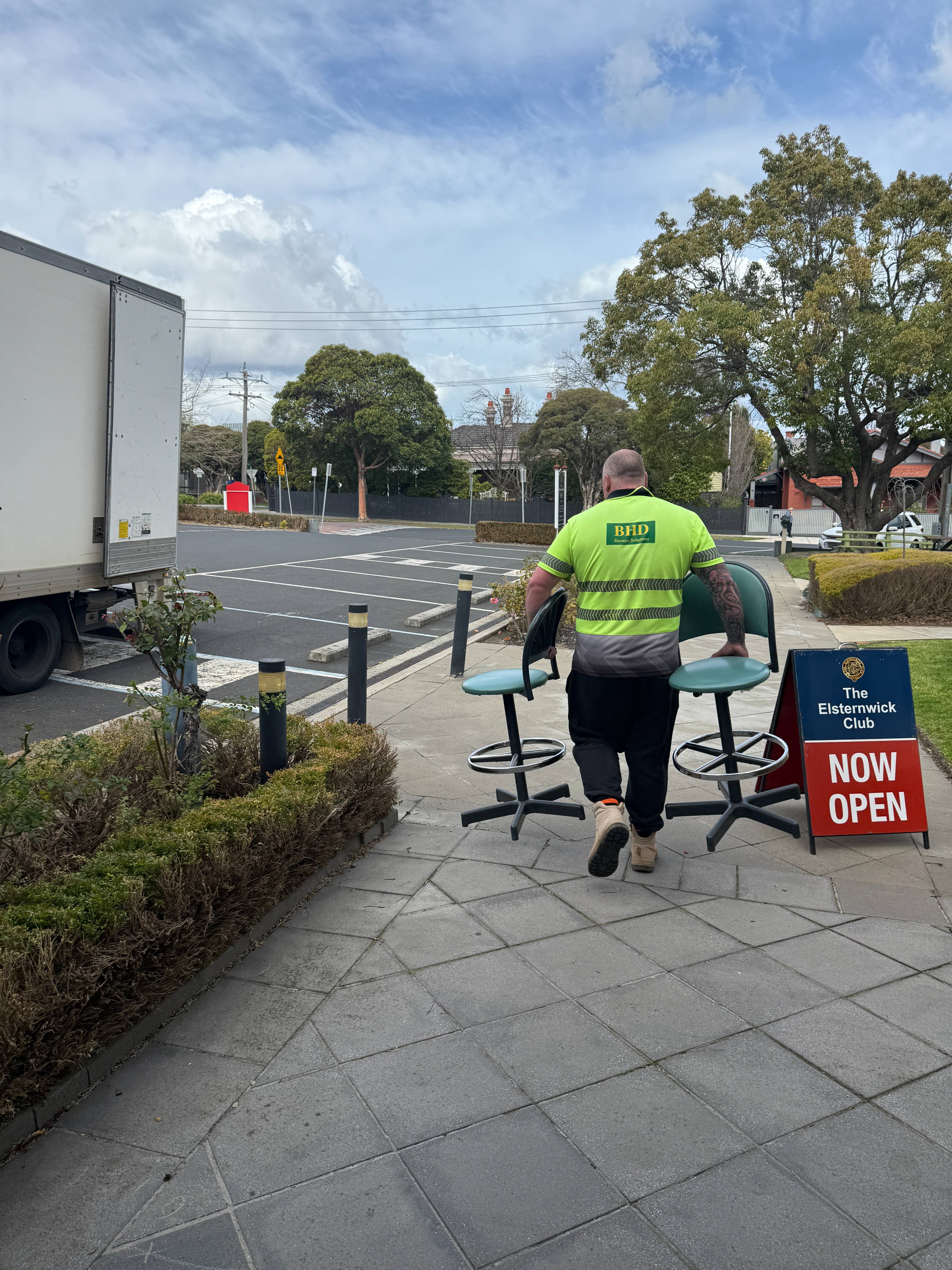 Happy family after moving